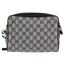 GUCCI GG Supreme Sherry Line Shoulder Bag PVC Navy Gold 98 02 087 Auth 145482-2