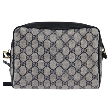 GUCCI GG Supreme Sherry Line Shoulder Bag PVC Navy Gold 98 02 087 Auth 145482 - 0