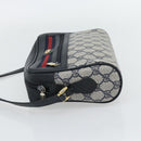 GUCCI GG Supreme Sherry Line Shoulder Bag PVC Navy Gold 98 02 087 Auth 145482-3