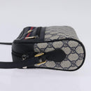 GUCCI GG Supreme Sherry Line Shoulder Bag PVC Navy Gold 98 02 087 Auth 145482-3