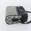GUCCI GG Supreme Sherry Line Shoulder Bag PVC Navy Gold 98 02 087 Auth 145482-4