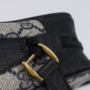 GUCCI GG Supreme Sherry Line Shoulder Bag PVC Navy Gold 98 02 087 Auth 145482-5