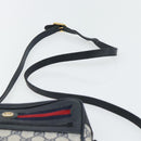 GUCCI GG Supreme Sherry Line Shoulder Bag PVC Navy Gold 98 02 087 Auth 145482-8