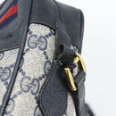 GUCCI GG Supreme Sherry Line Shoulder Bag PVC Navy Gold 98 02 087 Auth 145482-14