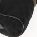 GUCCI GG Canvas Web Sherry Line Shoulder Bag Black Gold Red Auth 145483-10