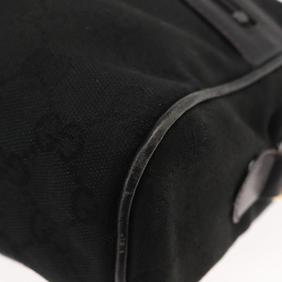 GUCCI GG Canvas Web Sherry Line Shoulder Bag Black Gold Red Auth 145483