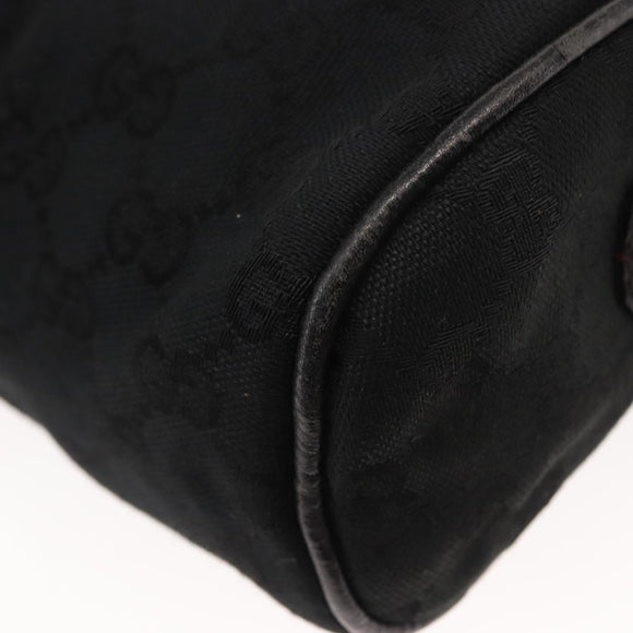 GUCCI GG Canvas Web Sherry Line Shoulder Bag Black Gold Red Auth 145483