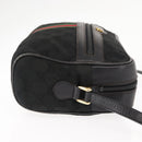 GUCCI GG Canvas Web Sherry Line Shoulder Bag Black Gold Red Auth 145483-4