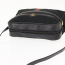 GUCCI GG Canvas Web Sherry Line Shoulder Bag Black Gold Red Auth 145483-6