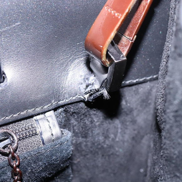 GUCCI Hand Bag Leather 2way Black 001 2058 1853 6 Auth 145484