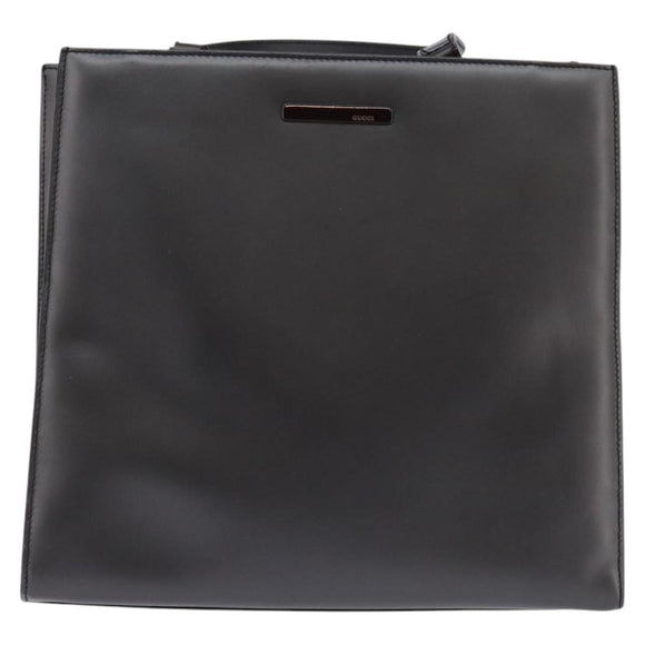 GUCCI Hand Bag Leather 2way Black 001 2058 1853 6 Auth 145484