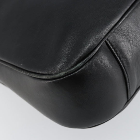 GUCCI Bamboo Hand Bag Leather 2way Black Gold 001 2058 1577 0 Auth 145485