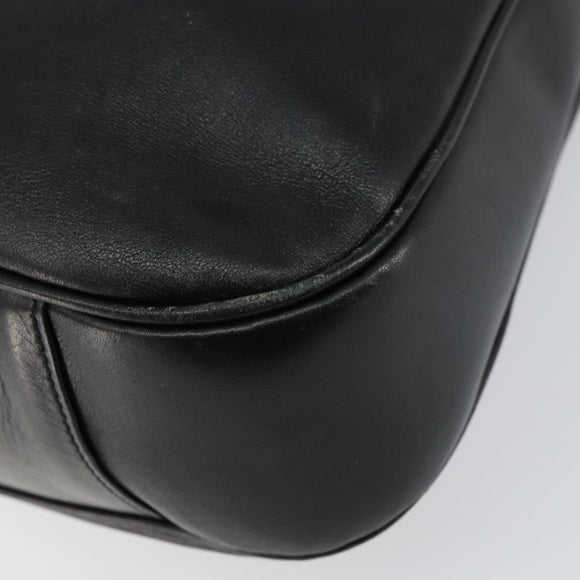 GUCCI Bamboo Hand Bag Leather 2way Black Gold 001 2058 1577 0 Auth 145485