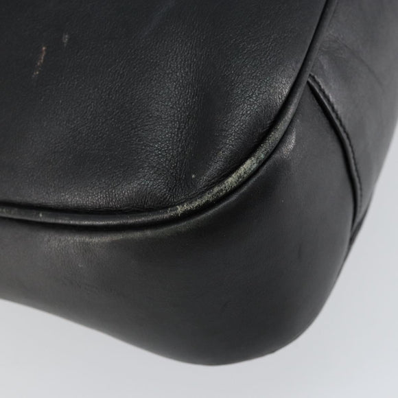 GUCCI Bamboo Hand Bag Leather 2way Black Gold 001 2058 1577 0 Auth 145485