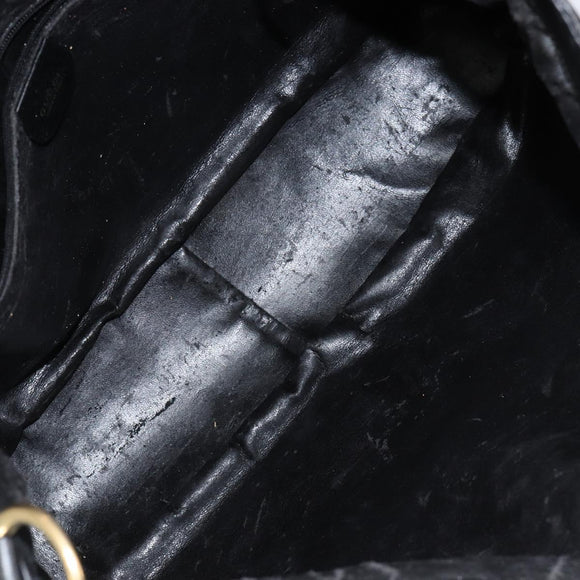 GUCCI Bamboo Hand Bag Leather 2way Black Gold 001 2058 1577 0 Auth 145485