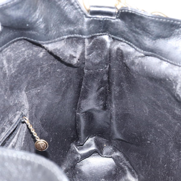 GUCCI Bamboo Hand Bag Leather 2way Black Gold 001 2058 1577 0 Auth 145485