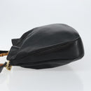 GUCCI Bamboo Hand Bag Leather 2way Black Gold 001 2058 1577 0 Auth 145485-4