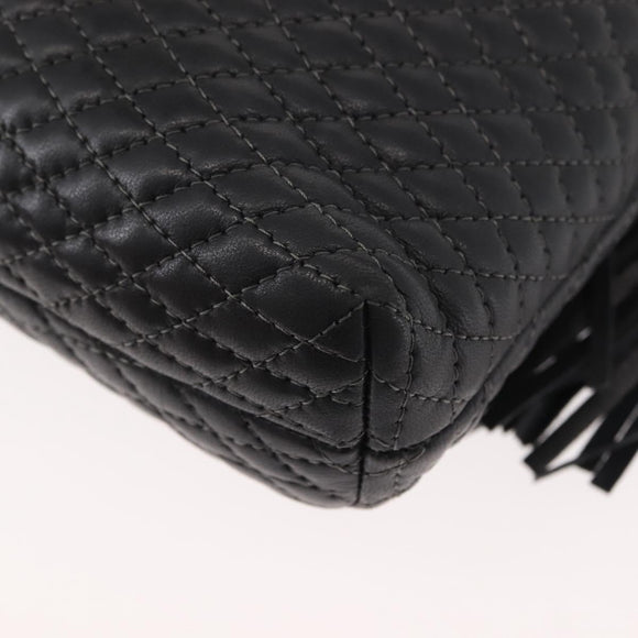 BALLY Chain Shoulder Bag Leather Black Auth 145489