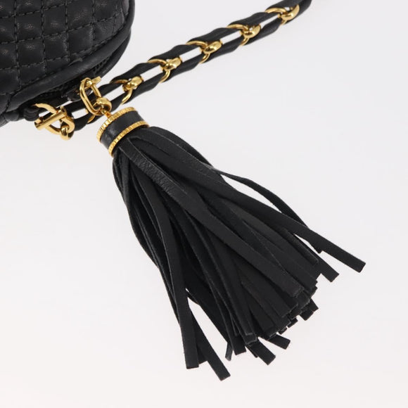 BALLY Chain Shoulder Bag Leather Black Auth 145489