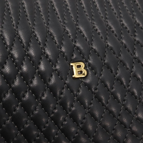 BALLY Chain Shoulder Bag Leather Black Auth 145489