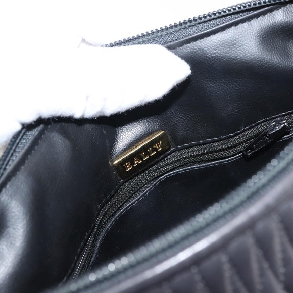 BALLY Chain Shoulder Bag Leather Black Auth 145489