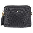 BALLY Chain Shoulder Bag Leather Black Auth 145489-13