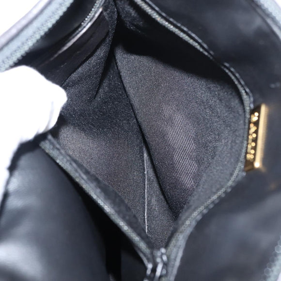 BALLY Chain Shoulder Bag Leather Black Auth 145489