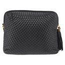 BALLY Chain Shoulder Bag Leather Black Auth 145489-2