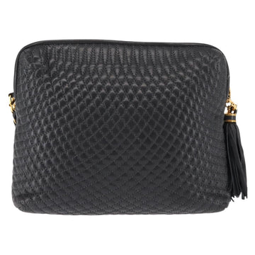 BALLY Chain Shoulder Bag Leather Black Auth 145489 - 0