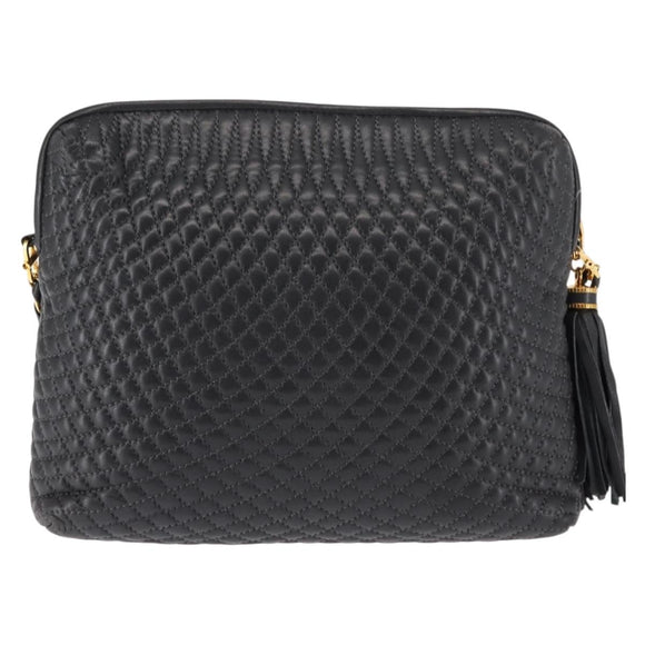 BALLY Chain Shoulder Bag Leather Black Auth 145489