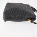 BALLY Chain Shoulder Bag Leather Black Auth 145489-3