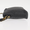 BALLY Chain Shoulder Bag Leather Black Auth 145489-4