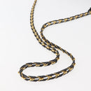 BALLY Chain Shoulder Bag Leather Black Auth 145489-7