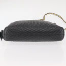 BALLY Chain Shoulder Bag Leather Black Auth 145489-5