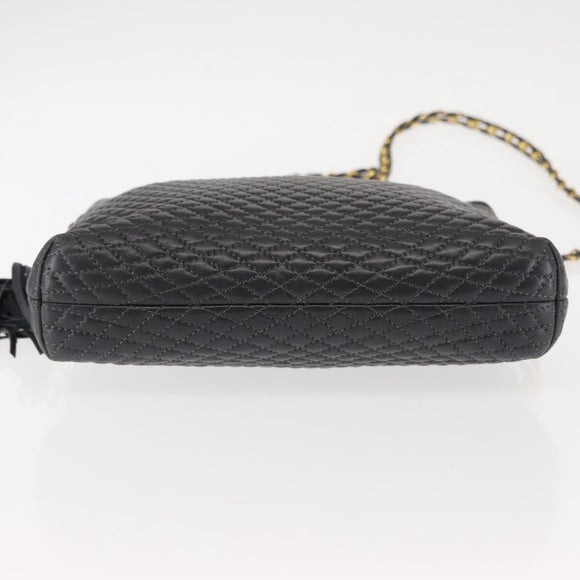 BALLY Chain Shoulder Bag Leather Black Auth 145489