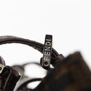 FENDI Zucca Canvas Mamma Baguette Tote Bag Black Silver Brown Auth 145493-17