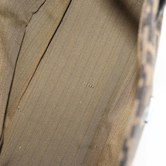 FENDI Zucca Canvas Mamma Baguette Tote Bag Black Silver Brown Auth 145493