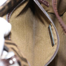 FENDI Zucca Canvas Mamma Baguette Tote Bag Black Silver Brown Auth 145493-22