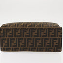 FENDI Zucca Canvas Mamma Baguette Tote Bag Black Silver Brown Auth 145493-5