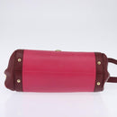 Salvatore Ferragamo Gancini Sofia Hand Bag Leather 2way Pink Gold Auth 145497-11