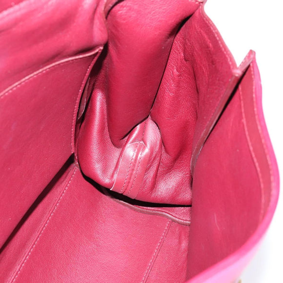 Salvatore Ferragamo Gancini Sofia Hand Bag Leather 2way Pink Gold Auth 145497