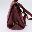 Salvatore Ferragamo Gancini Sofia Hand Bag Leather 2way Pink Gold Auth 145497-4