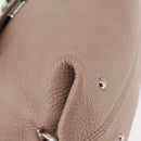 Salvatore Ferragamo Gancini Sophia Hand Bag Leather Beige Silver Auth 145498-9