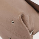 Salvatore Ferragamo Gancini Sophia Hand Bag Leather Beige Silver Auth 145498-14