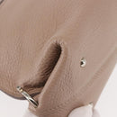 Salvatore Ferragamo Gancini Sophia Hand Bag Leather Beige Silver Auth 145498-15