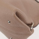 Salvatore Ferragamo Gancini Sophia Hand Bag Leather Beige Silver Auth 145498-16