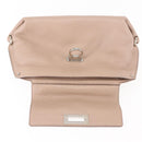 Salvatore Ferragamo Gancini Sophia Hand Bag Leather Beige Silver Auth 145498-10