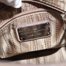 Salvatore Ferragamo Gancini Sophia Hand Bag Leather Beige Silver Auth 145498-18