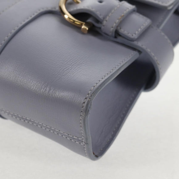 Salvatore Ferragamo Gancini Shoulder Bag Leather Purple Gold Auth 145499V