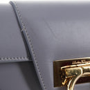 Salvatore Ferragamo Gancini Shoulder Bag Leather Purple Gold Auth 145499V-9